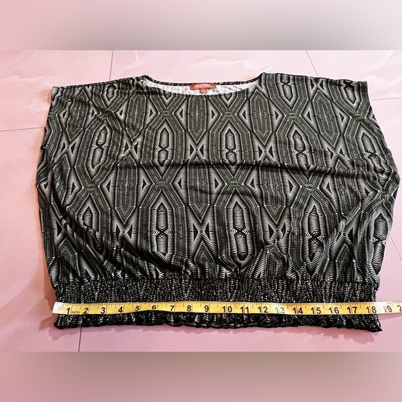 Ellen Tracy Blouse Ellen tracy green multicolors stamps top blouse size Large - Picture 11 of 16